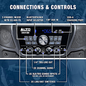 Alto Uber FX MKII Battery Powered Portable PA Speaker Pair with Digital Effects